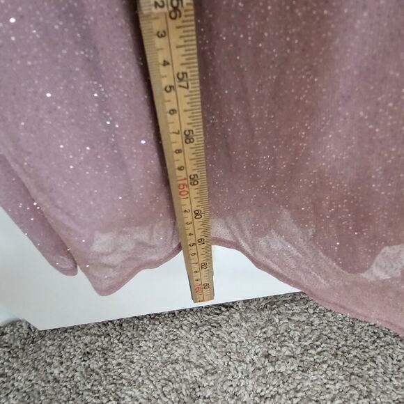 David's Bridal Glitter Knit Dress Womens Size 6 Wrap Prom Formal Wedding Maxi - Picture 10 of 13